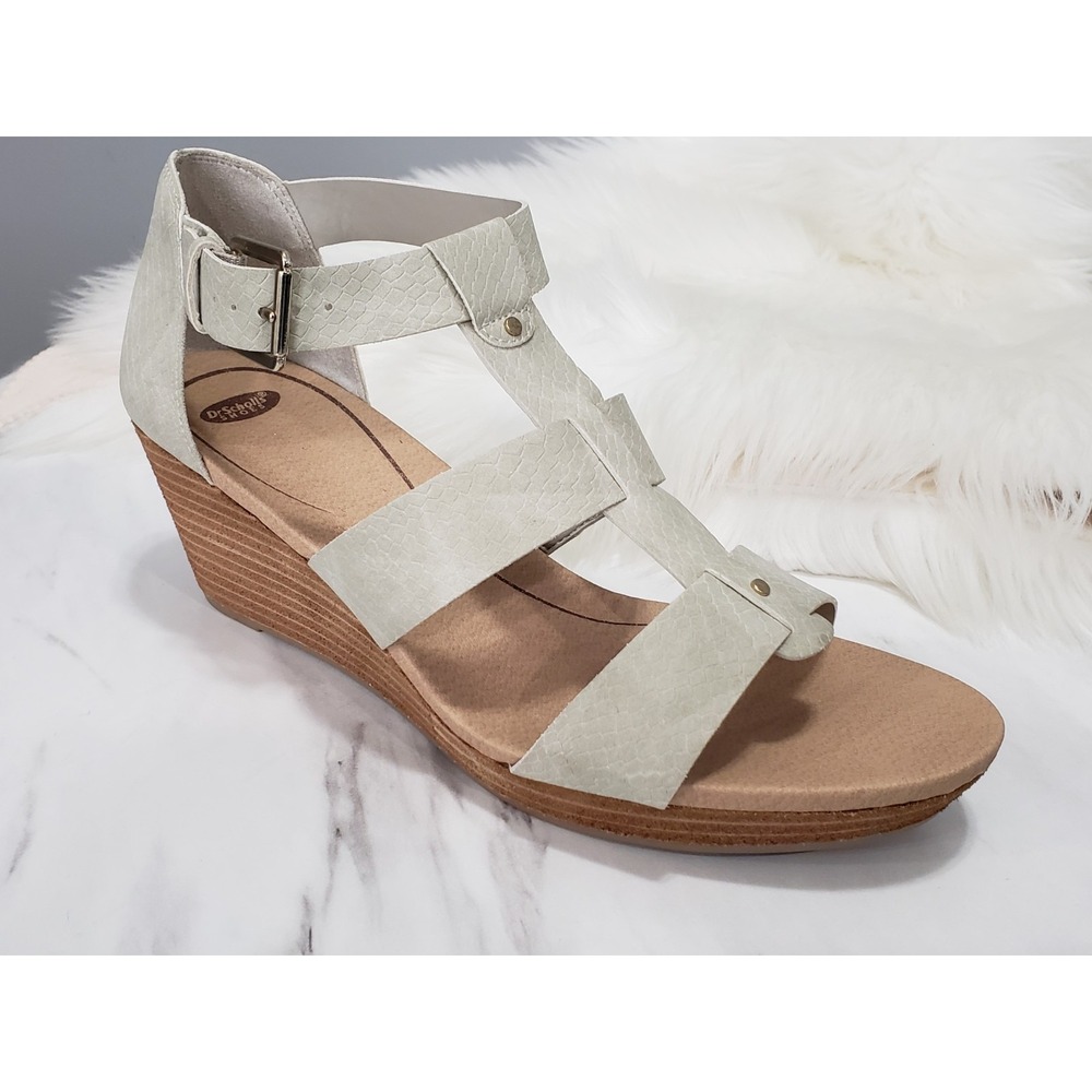 NEW NO BOX Dr Scholls SZ 11 Platform Wedges Sandals Shoes Snake Embossed Barton‎